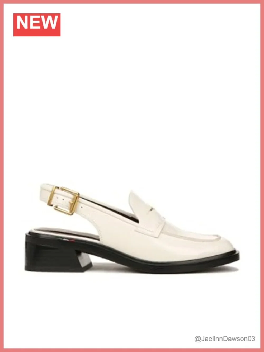 Women's Faux Leather Square Toe Slingback Loafers Block Heel Dress Shoes